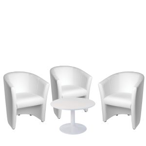 ENSEMBLE FAUTEUILS TONDO BLANC