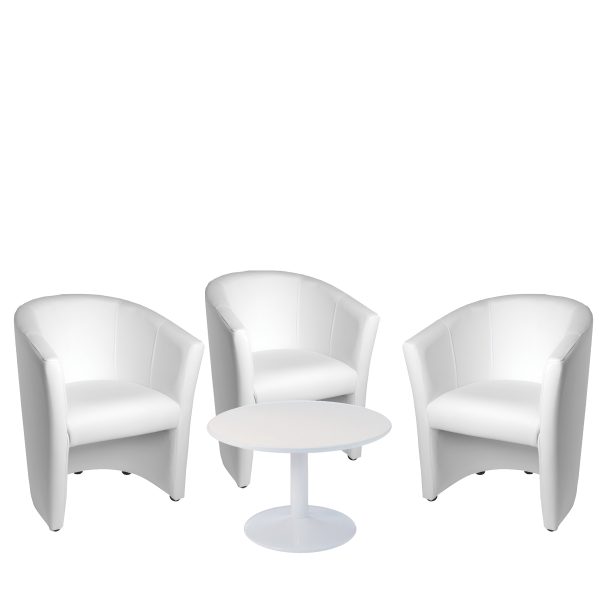 ENSEMBLE FAUTEUILS TONDO BLANC